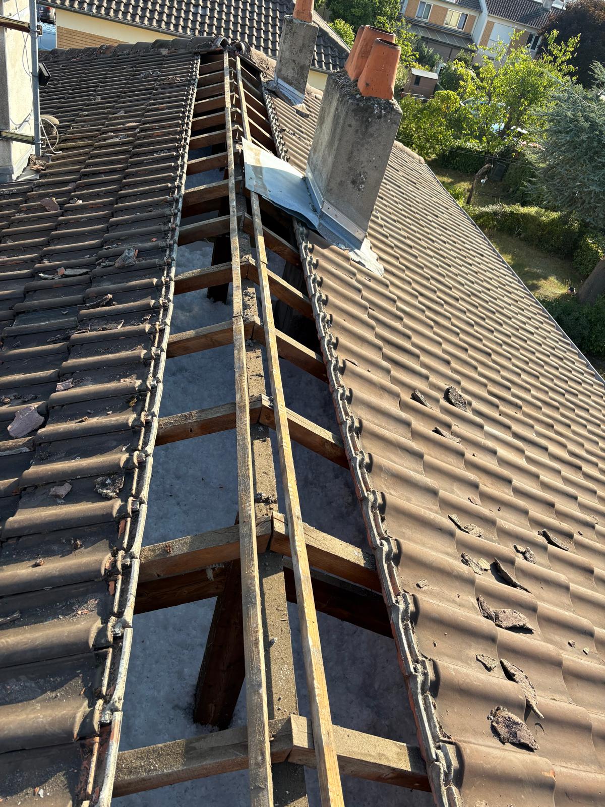 Closoir ventilé en égout sur une maison lorraine à Woippy, vue de dessous